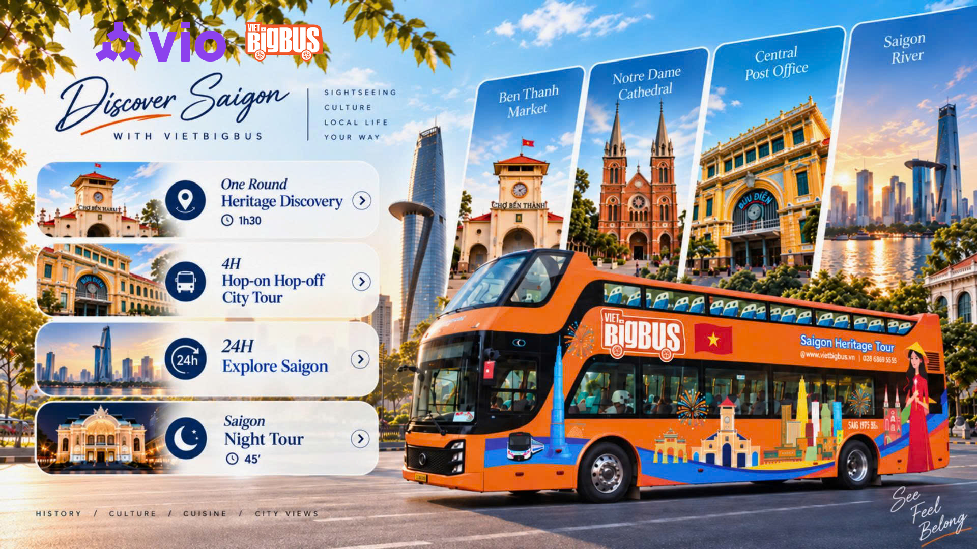 Tham quan ABC: Combo Night Tour và Ăn Tối Trên Tàu Bến Nghé