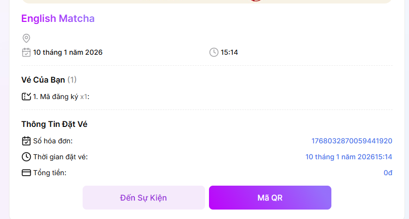 Đặt vé sự kiện